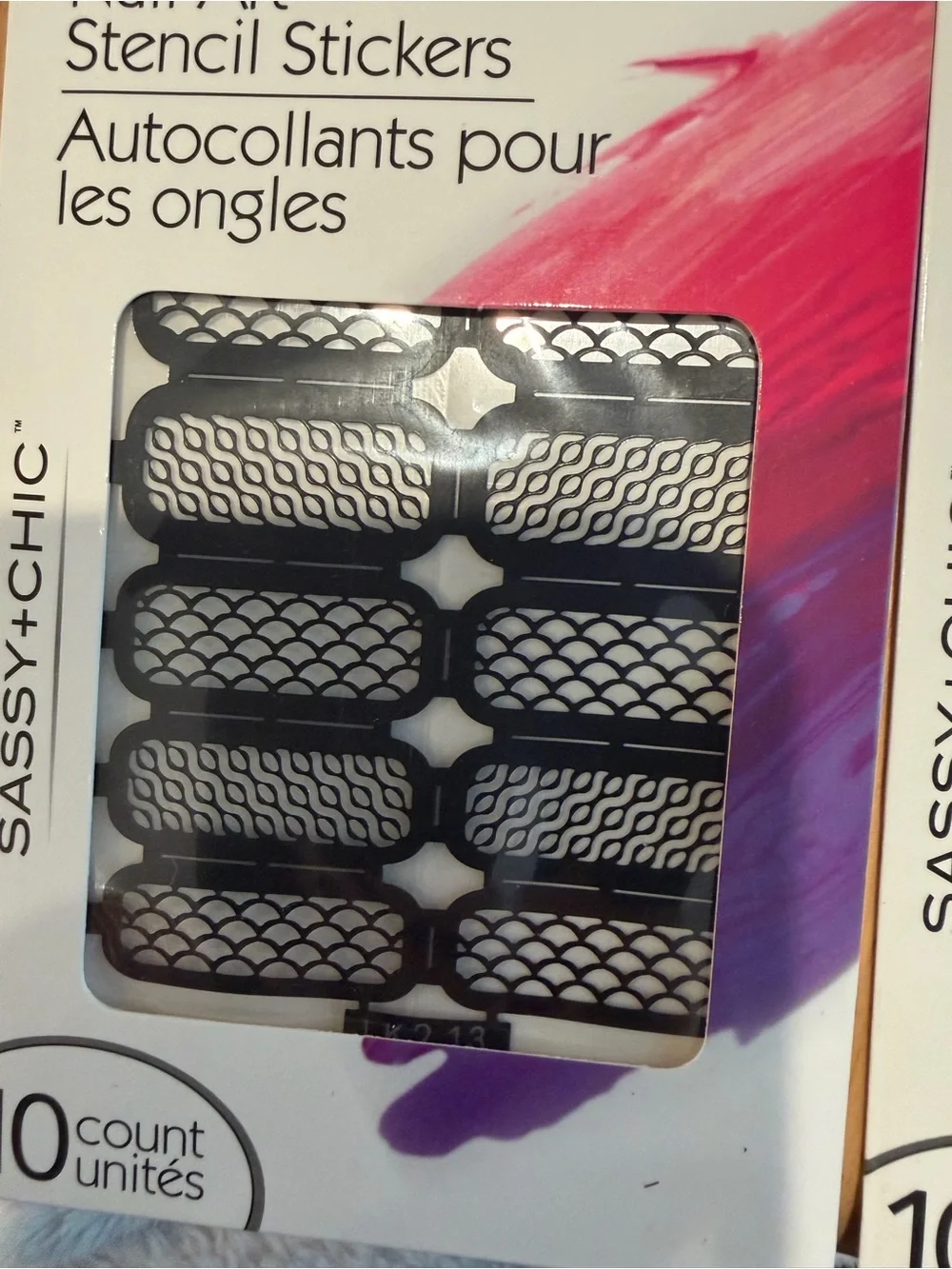 New Sassy+Chic Nail Art Stencil Stickers 6 packs